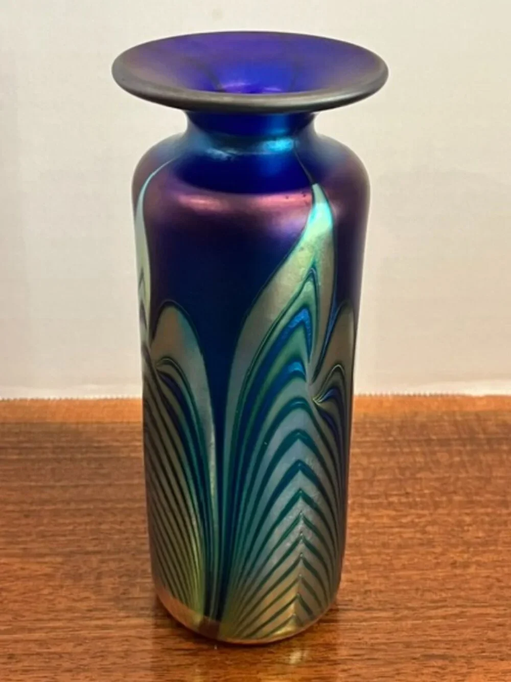 Steven Correia Cobalt Blue Iridescent Pulled Feather 6 1/4